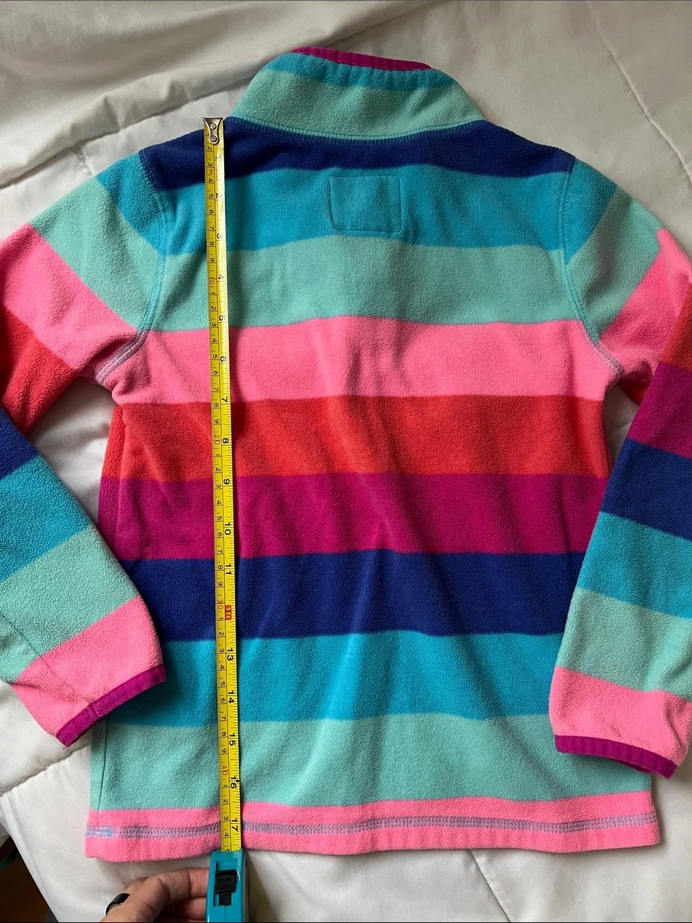 OshKosh B'gosh Girls' 6/6x Striped Fleece Pullover Jacket